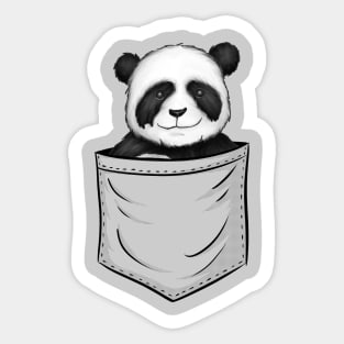 For Panda Lovers Cute Panda Bear In Pocket Sticker